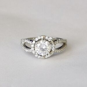 Sterling silver cz cathedral set ring engagement promise NEW